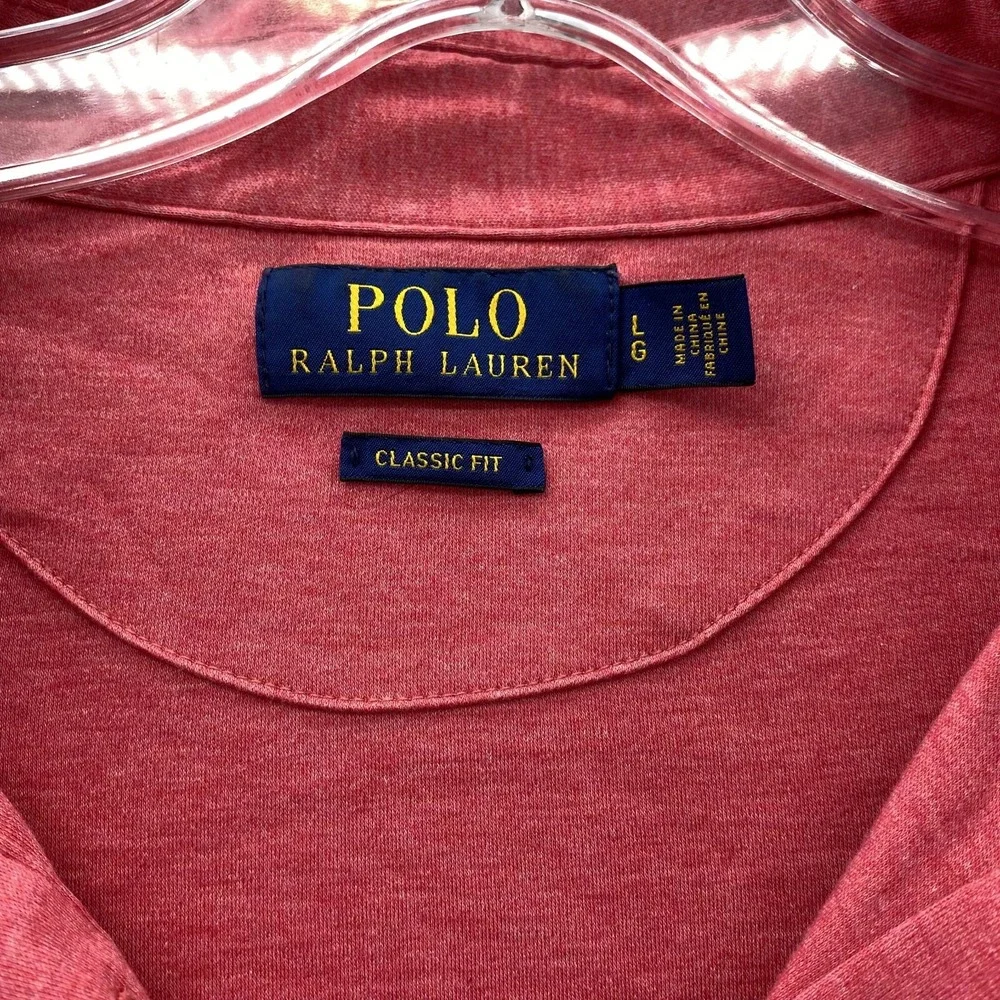 Ralph Lauren Polo Shirt Men's Large Red Classic 90s Academia Golf Preppy College
